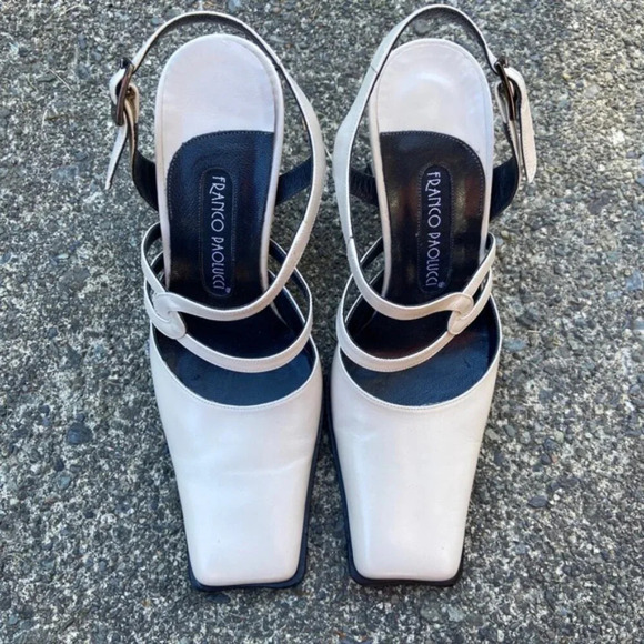 Franco Paolucci square toe leather strap heel Sz 35 - Picture 5 of 9
